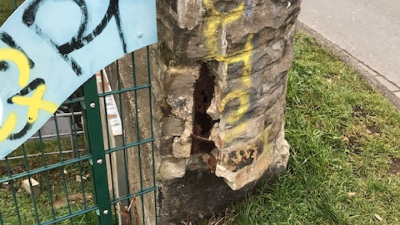 Schäden an der Emscherbrücke Siegenstraße, Dortmund-Mengeder Heide