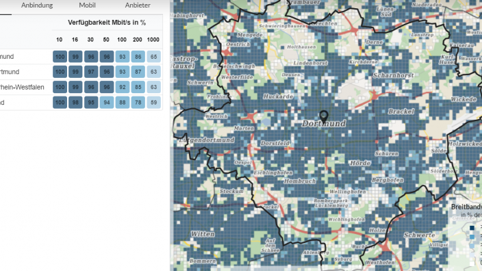 Auf diesem Bild sehen Sie einen Screenshot aus dem Breitbandatlas.