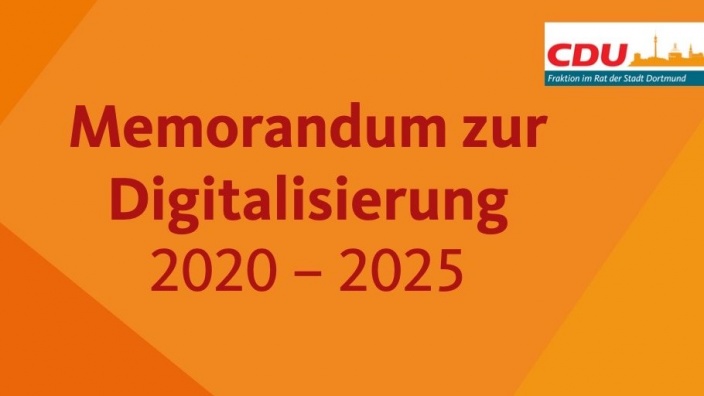 Auf diesem Bild sehen Sie den Schriftzug "Memorandum zur Digitalisierung 2020-2025"